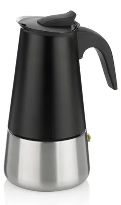 Espressokocher Ferrara, 300 ml, 6 Tassen, Edelstahl, schwarz