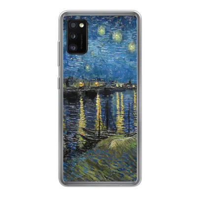 Produktbild von MuchoWow® Handyhülle Schutzhülle Hülle für Samsung Galaxy A41 Sternennacht über der Rhone - Van Gogh - Kunst Silikon Softcase Handy Hülle - Mobiltelefon
