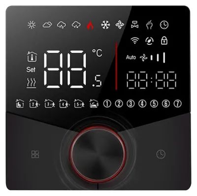 Image de Thermostat intelligent Écran tactile couleur Thermostat numérique de chauffage par le sol pour la maison hammam Noir