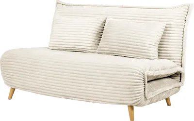 Produktbild von home24 Schlafsofa - Cord / Eiche - Creme - Eiche Hell