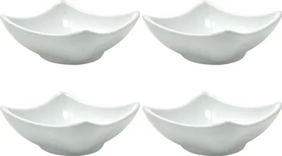Produktbild von 4x Dipschalen Melamin Set Weiß 754 Snackschale Servierschale Klein Mini Saucenschälchen Soja