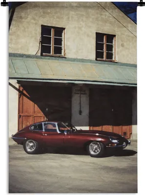 Produktbild von MuchoWow® Wandteppich Wandbehang Auto - Oldtimer - Rot 120x180 cm Tapisserie Dekoration Wandtuch - Schlafzimmer - Dekorationen für das Haus