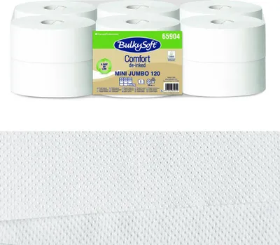 Produktbild von Ökologisches Toilettenpapier, Mini-Jumbo, 120 m, 2-lagig, Bulkysoft Comfort, deininked, 12 Rollen