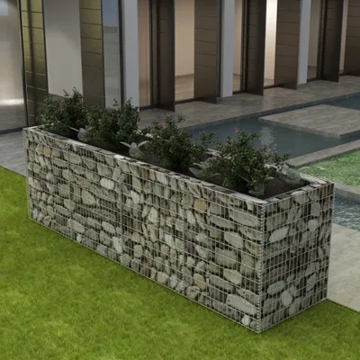 Produktbild von vidaXL Gabionové zvýšené lôžko Steel 360 × 90 × 100 cm
