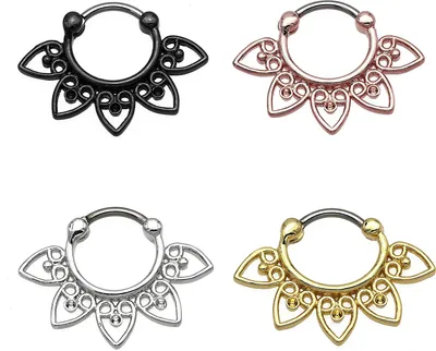 Produktbild von Karisma Titan G23 Septum Clicker Segment Ring Nasenring Nasenpiercing- 1,2x8mm - Gold