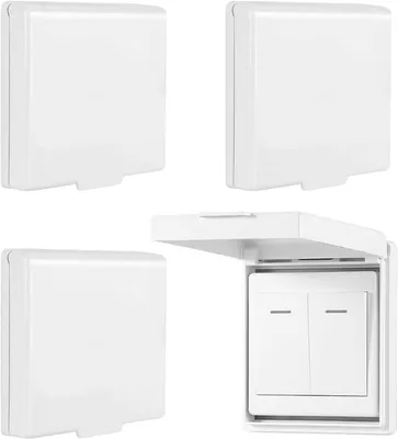 Produktbild von Wandsteckdosen Set, Typ 86, 4 Stück, wasserdicht, kindgesichert, für Außenbereiche