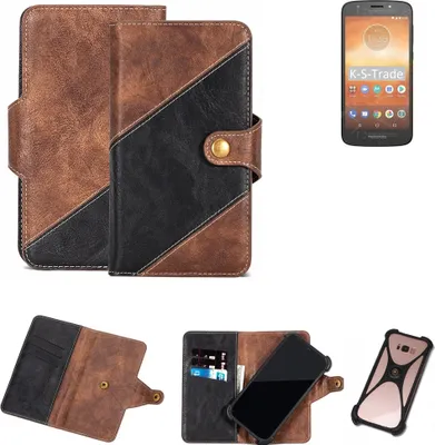 Produktbild von K-S-Trade Handy Hülle Schutz Hülle Schutzhülle Bookstyle Case kompatibel mit Motorola Moto E5 Play SD425 Handy Cover Hülle Schutztasche 1x