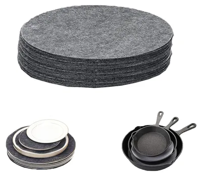 Image de Lot de 20 protège-poêles en feutre, diamètre 19 cm, pour ustensiles de cuisine