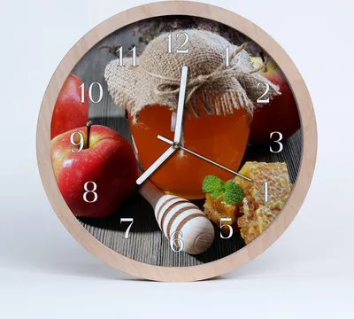 Produktbild von Holzuhr 20fi cm wanduhr - Natur Obst Apfel Honig