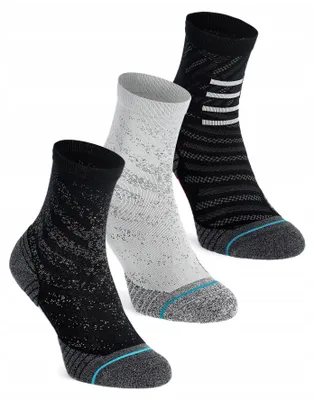 Produktbild von Stance Run Light Crew Socken 3er Pack Mehrfarbig Schwarz weiss grau