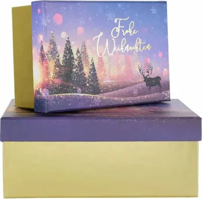 Produktbild von 12 Geschenkboxen Weihnachten lila Geschenkverpackung Geschenkkarton