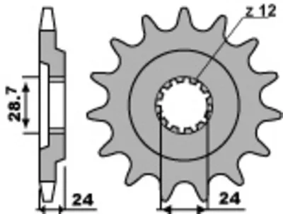 Produktbild von PBR Standard Stahlritzel vorne 530 - 530