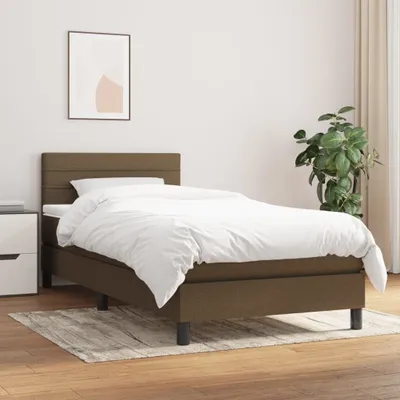 Produktbild von CLORIS Boxspringbett Polsterbett mit Matratze Dunkelbraun 90x190 cm Stoff, 41,63 kg