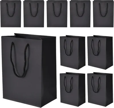 Productafbeelding van Geschenkzakjes 10 stuks, 18x10x23 cm, herbruikbaar kraftpapier, voor levensmiddelen, bakken