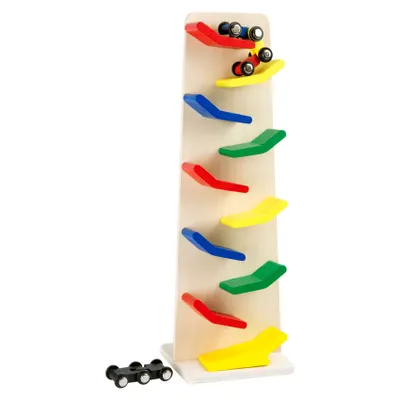 Produktbild von Small Foot Spielzeuggarage Zickzack-Wasserfallturm aus Holz