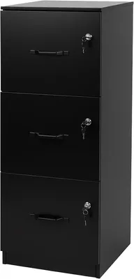 Produktbild von Hängeordnerregal mit 3 abschließbaren Schubladen - 103 x 40 x 40 cm - Schwarz