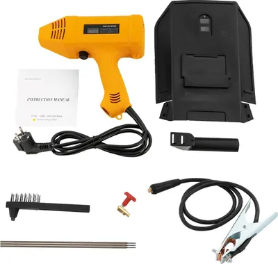 Produktbild von Tragbares Handschweißgerät - Schweißmaschine - Spannung 220 V - Leistung 3000 W - Netzkabel 2 m - Elektroden 1,6–3,2 mm - Einschaltdauer 40 % - Mit Schutzmaske - Rot