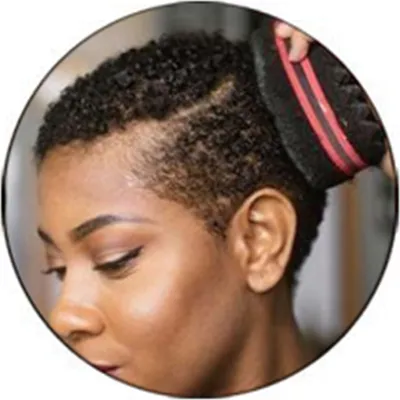 Produktbild von 1 Stück Haarbürste Schwamm Curl Sponge Doppelseitiges Magic Curl Schwamm Haarschwamm Barber Brush Haarbürsten(rot)