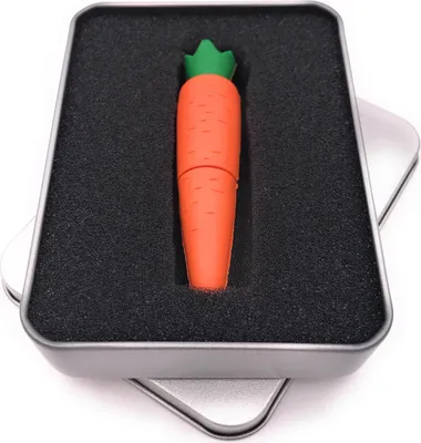 Produktbild von Onwomania Karotte Gemüsse Essen USB Stick in Alu Geschenkbox 32 GB USB 3.0