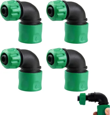 Immagine prodotto di Raccordo rapido per tubo da giardino Adattatore angolare 1/2 pollice 90 gradi Raccordo angolare per tubo da giardino - Set di 4 pezzi