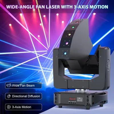 Produktbild von RGB Moving Head mit 6 Linsen - DMX512 Bühnenstrahler - 60W Beam-Effekt - Unendliche Z-Achsen-Rotation - Auto/Sound/Master-Slave/DMX - EU-Stecker
