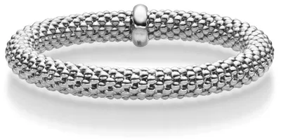 Produktbild von Lotus-Armband Armreif elastisch 8,5mm aus 750 Gold Weißgold stretch flexibel