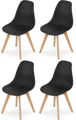 Imagen del producto de Juego de 4 sillas de comedor, diseño ergonómico, color