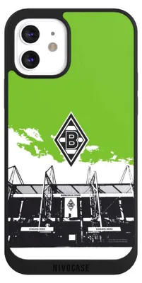 Produktbild von NIVOCASE Handyhülle für Apple iPhone 12  Hülle NIVOpure Case Schwarz Borussia Mönchengladbach Fanartikel Stadion