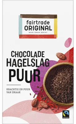 Obrázok produktu pre Fairtrade Original Hagelslag Puur 380 g – Vegánske čokoládové posýpky vyrobené z fair trade kakaa