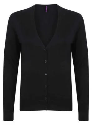 Produktbild von Henbury - Strickjacke für Damen, V-Ausschnitt, Leicht, Kurz LT4518 (M) (Marine)