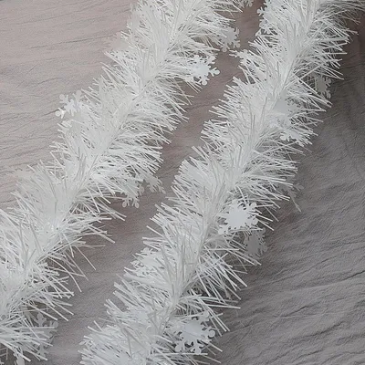 Immagine prodotto di Ghirlanda natalizia con fiocchi di neve, 10 metri, bianca, artificiale, decorazione