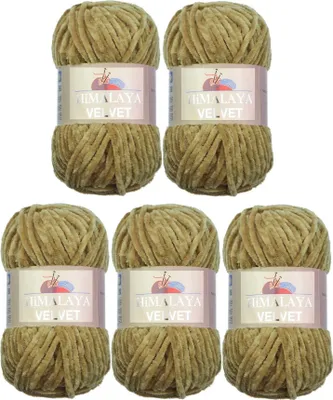 Produktbild von 5 x Himalaya 100 g Velvet Chenille-Wolle Handarbeit Amigurumi Stricken 42 Farben 90017 Beige