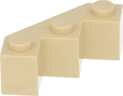 Productafbeelding van 4x Lego bouwsteen, gemodificeerd 3x3x1, beige, met facetten aan drie hoeken, artikelnummer 4598467, 2462