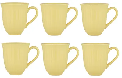 Produktbild von 6er Set Kaffeebecher, Tassen MYNTE Lemonade gelb für 300ml Steingut Ib Laursen
