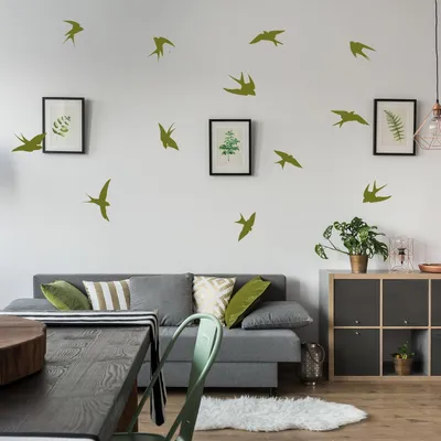 Produktbild von Decords Wandtattoo – Set aus 12 fliegenden Vögeln, 3 cm