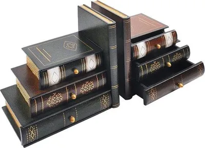 Produktbild von Holz Bücherständer - dekorativer Bücherhalter - 2 Stück