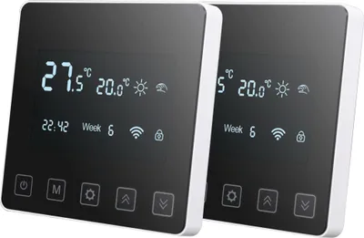 Produktbild von SWAREY 2x WiFi Smart Raum Thermostat Fußbodenheizung Programmierbarer Raumthermostat mit Außentemperatur Sensor,App-Steuerung, LCD Digitale Tempereraturregler