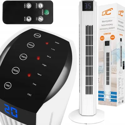 Produktbild von Grosser Säulenventilator Ltc 50W Fernbedienung 3 Stufen Timer Oszillation Weiss