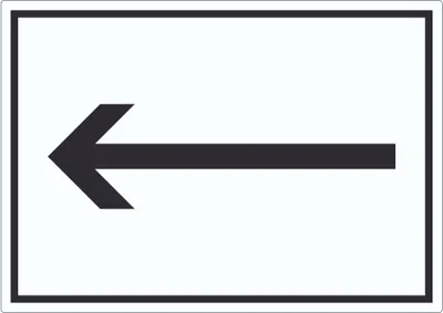 Produktbild von Richtungspfeil links Aufkleber waagerecht schwarz weiss Pfeil A1 (594x841mm)