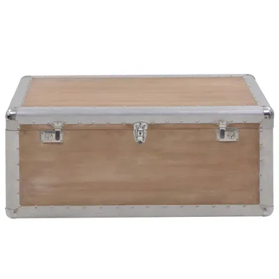 Immagine prodotto di Baule Portaoggetti in Massello di Abete 91x52x40cm Marrone