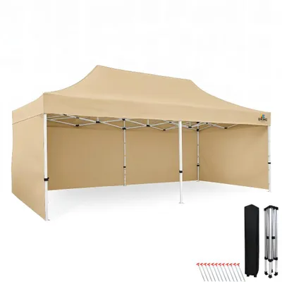 Image de Tente pliante 3x6, tente imperméable pour fêtes 330 g/m², armature en acier + 3 parois