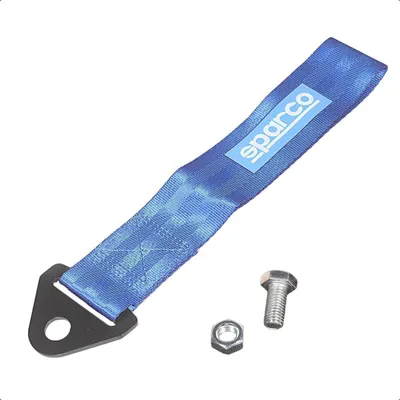 Image de Câble de remorquage bleu, en polyester haute résistance, pour voitures, SUV et véhicules utilitaires