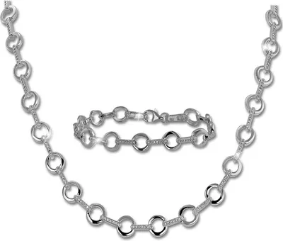 Produktbild von SilberDream Zirkonia Schmuck-Set Collier Armband 925er Silber Damen SDS450W