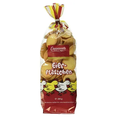 Produktbild von Coppenrath Eierplätzchen aus locker leichter Eier-Biskuit-Teig 200g