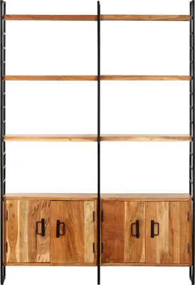 Produktbild von vidaXL Bücherregal 4 Etagen 124x30x180 cm Massivholz Akazie
