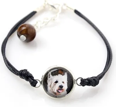 Produktbild von West Highland White Terrier, Weißer Hochlandterrier, Westie - Armband in einer Schachtel mit Ihrem Foto, femininer Schmuck, ein ausgezeichnetes Geschenk der Marke Art-Dog.