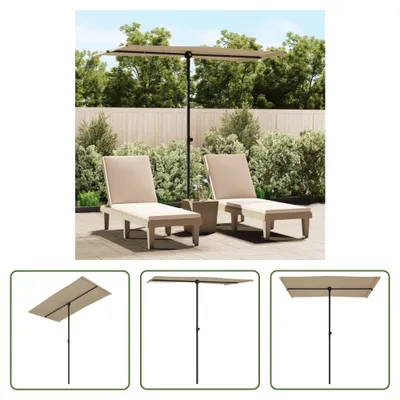 Immagine prodotto di The Living Store Ombrellone con palo in alluminio 180 x 110 cm Taupe