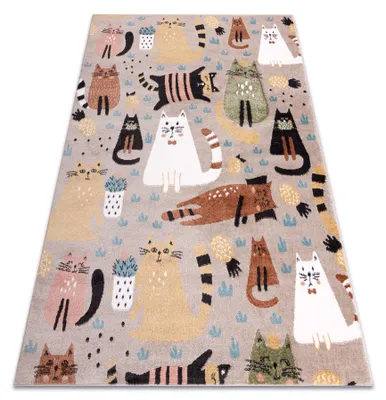 Image de Tapis FUN Kittens pour enfants, chats beige  multicolore 160x220 cm