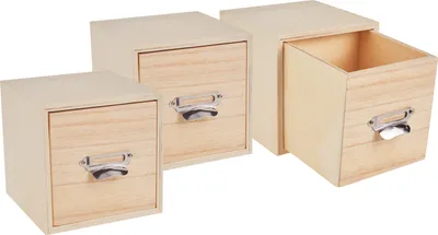 Produktbild von VBS Schubladenbox "Würfel", 3 Stück
