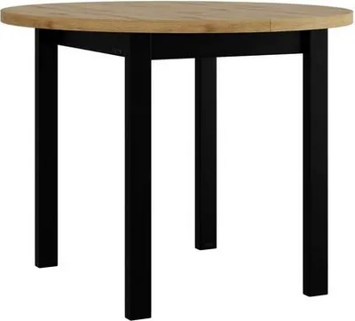 Obrázek produktu pro Malý rozkládací kulatý jídelní stůl 100 cm BAIRD 2 - dub artisan / černý